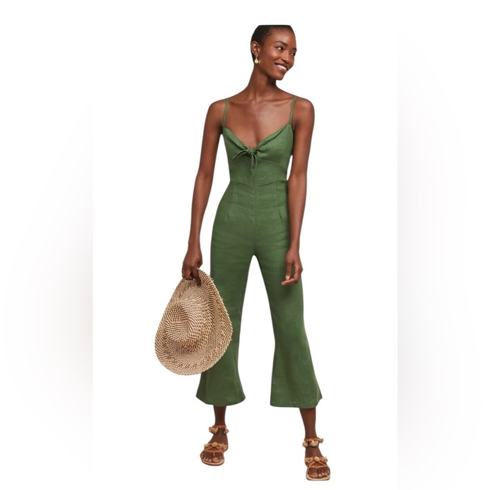 Faithfull the Brand Women’s Presley Jumpsuit in Moss Green size 10.